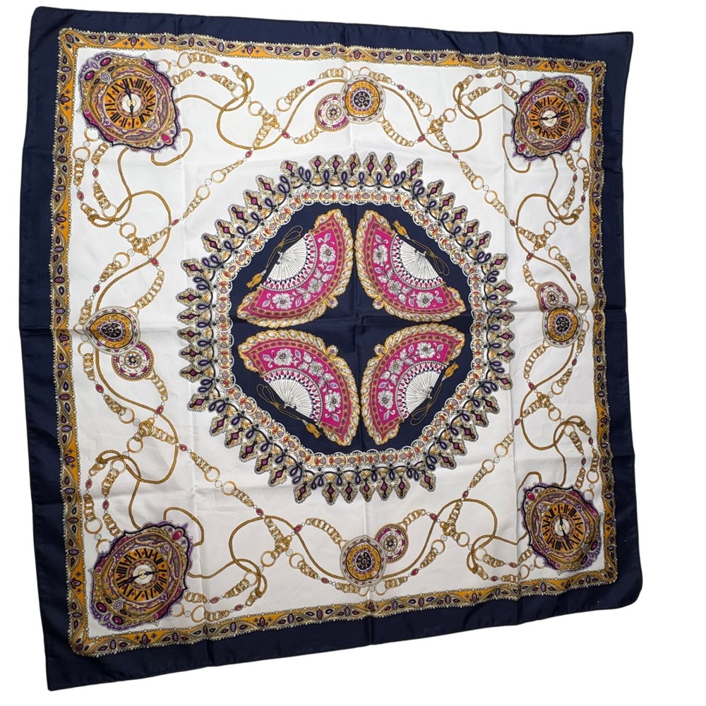 Vintage Baroque Royal Chain Scarf Polyester Taiwan RN 13962 31" Dark Academia